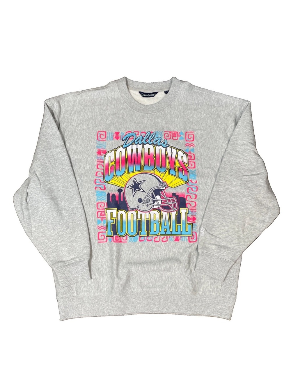 Chubbies Comfort Crewneck Home Town Dallas Cowboys Grey Sweatshirt Men’s Large